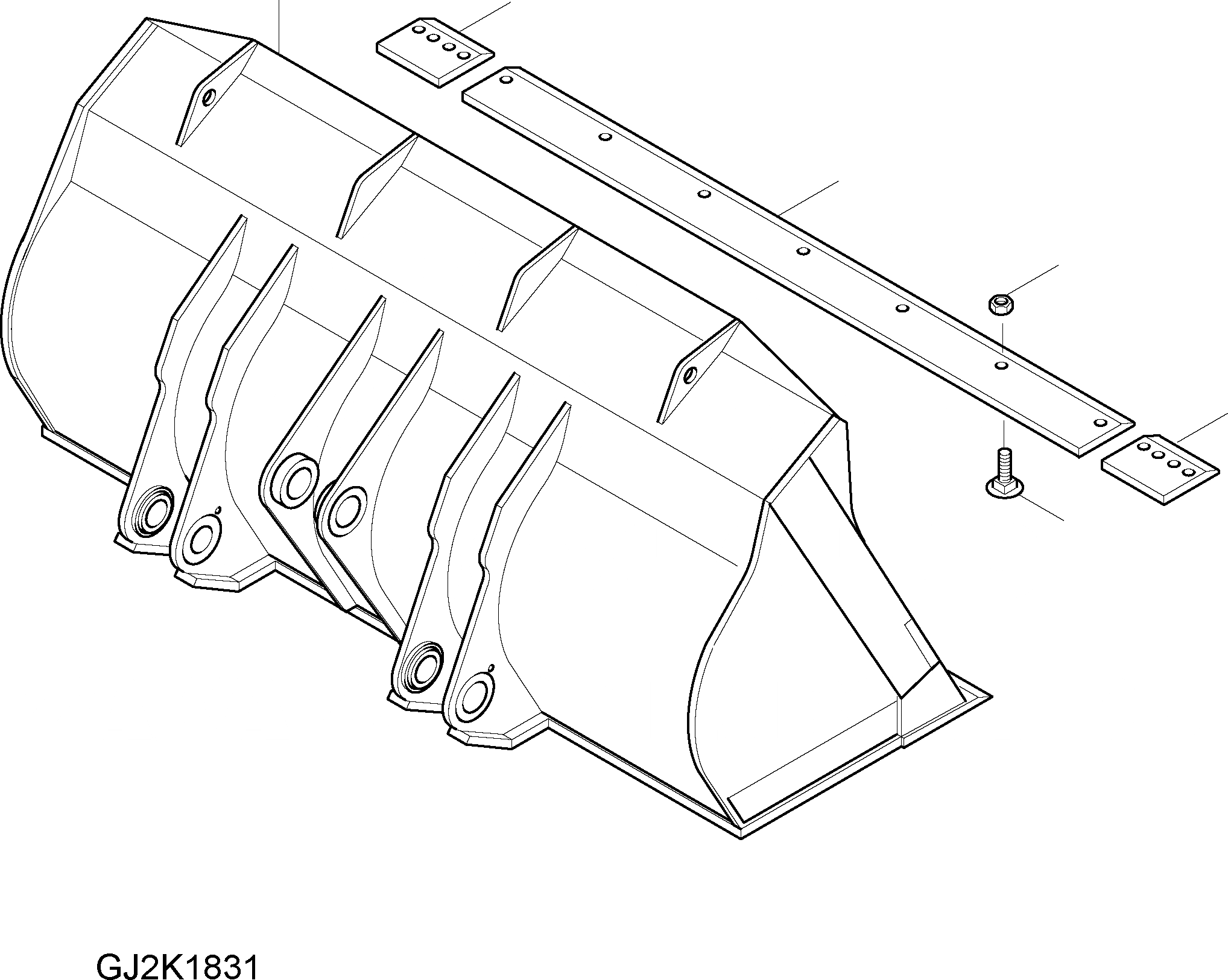 Схема запчастей Komatsu WA380-5 - КОВШ .M (W BOC) T РАБОЧЕЕ ОБОРУДОВАНИЕ