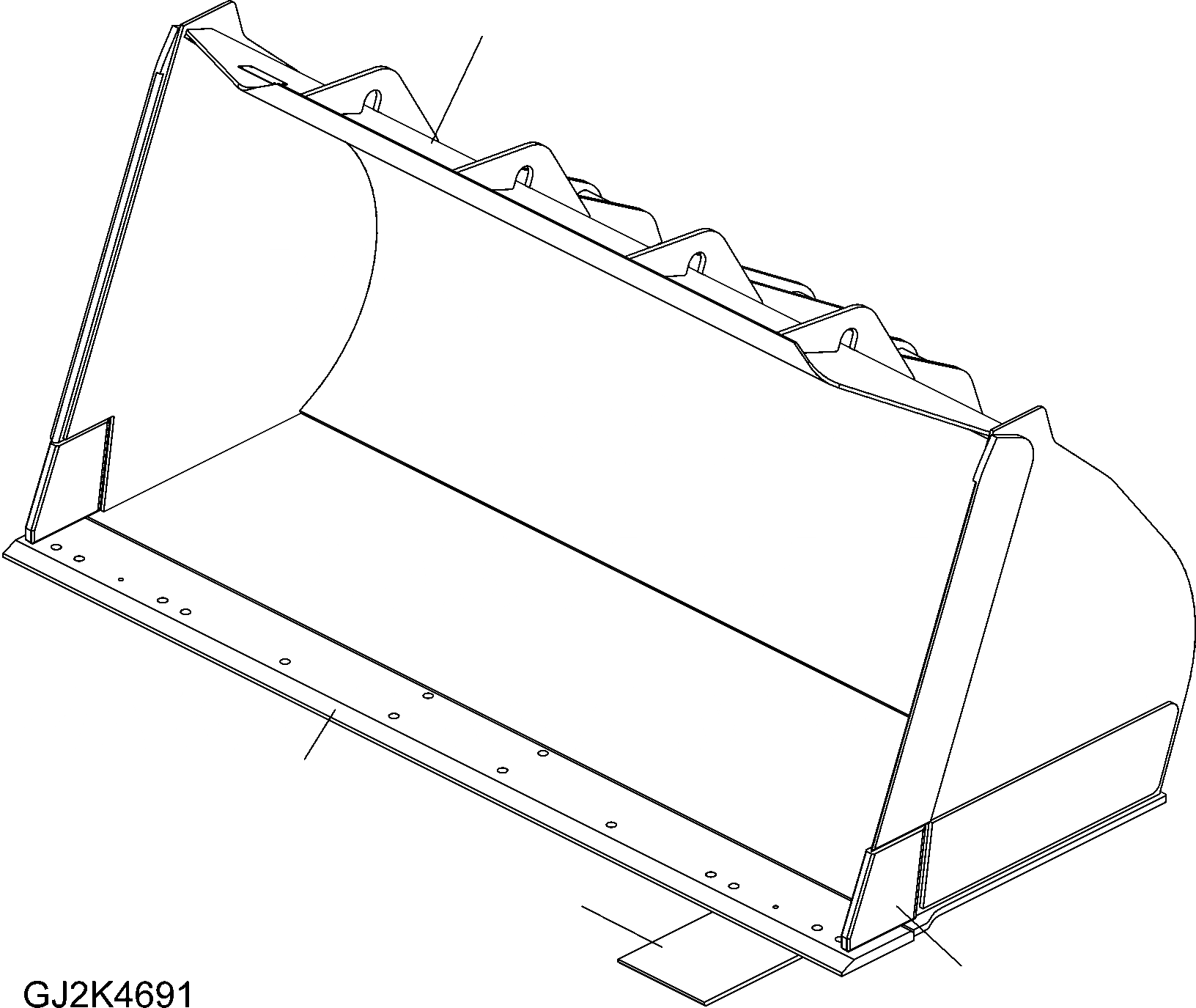 Схема запчастей Komatsu WA380-5 - КОВШ .M (ТИП B) (W/O TEETH) T РАБОЧЕЕ ОБОРУДОВАНИЕ