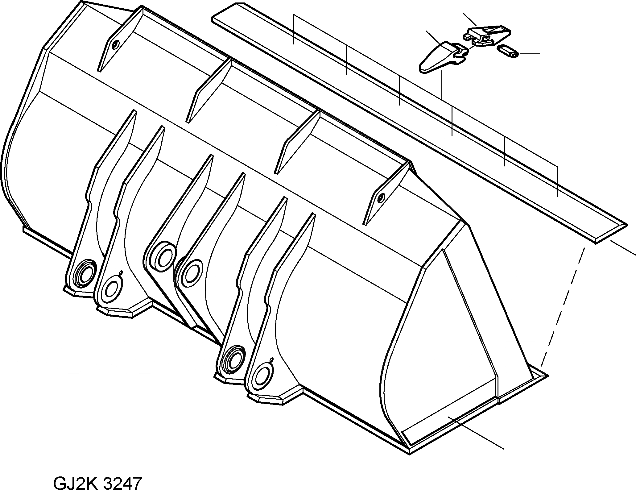 Схема запчастей Komatsu WA380-5 - QC - КОВШ .M (W TEETH) (OLD) T РАБОЧЕЕ ОБОРУДОВАНИЕ