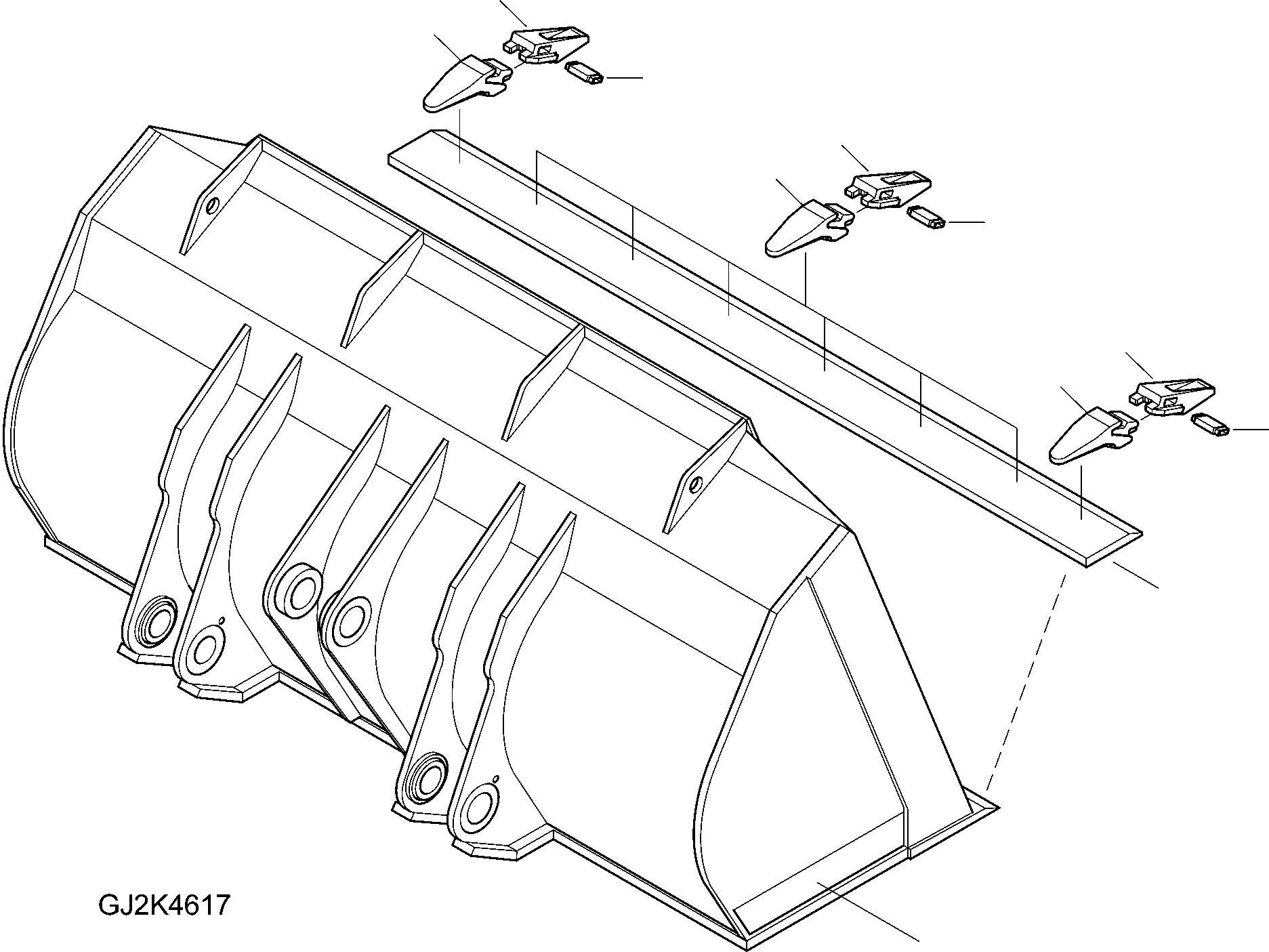 Схема запчастей Komatsu WA380-5 - QC - КОВШ .M (W TEETH) (НОВ.) T РАБОЧЕЕ ОБОРУДОВАНИЕ