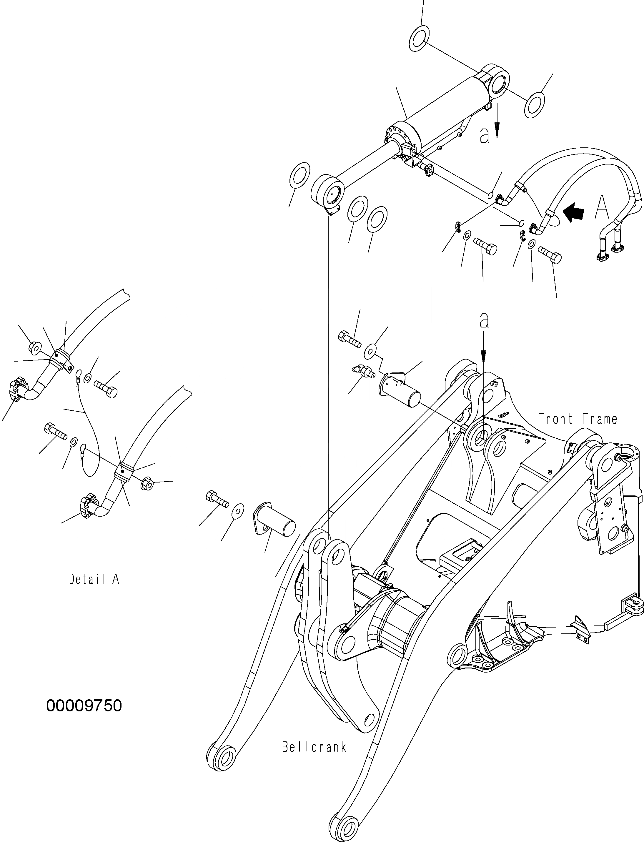 Схема запчастей Komatsu WA380-5 - ЦИЛИНДР КОВША T РАБОЧЕЕ ОБОРУДОВАНИЕ