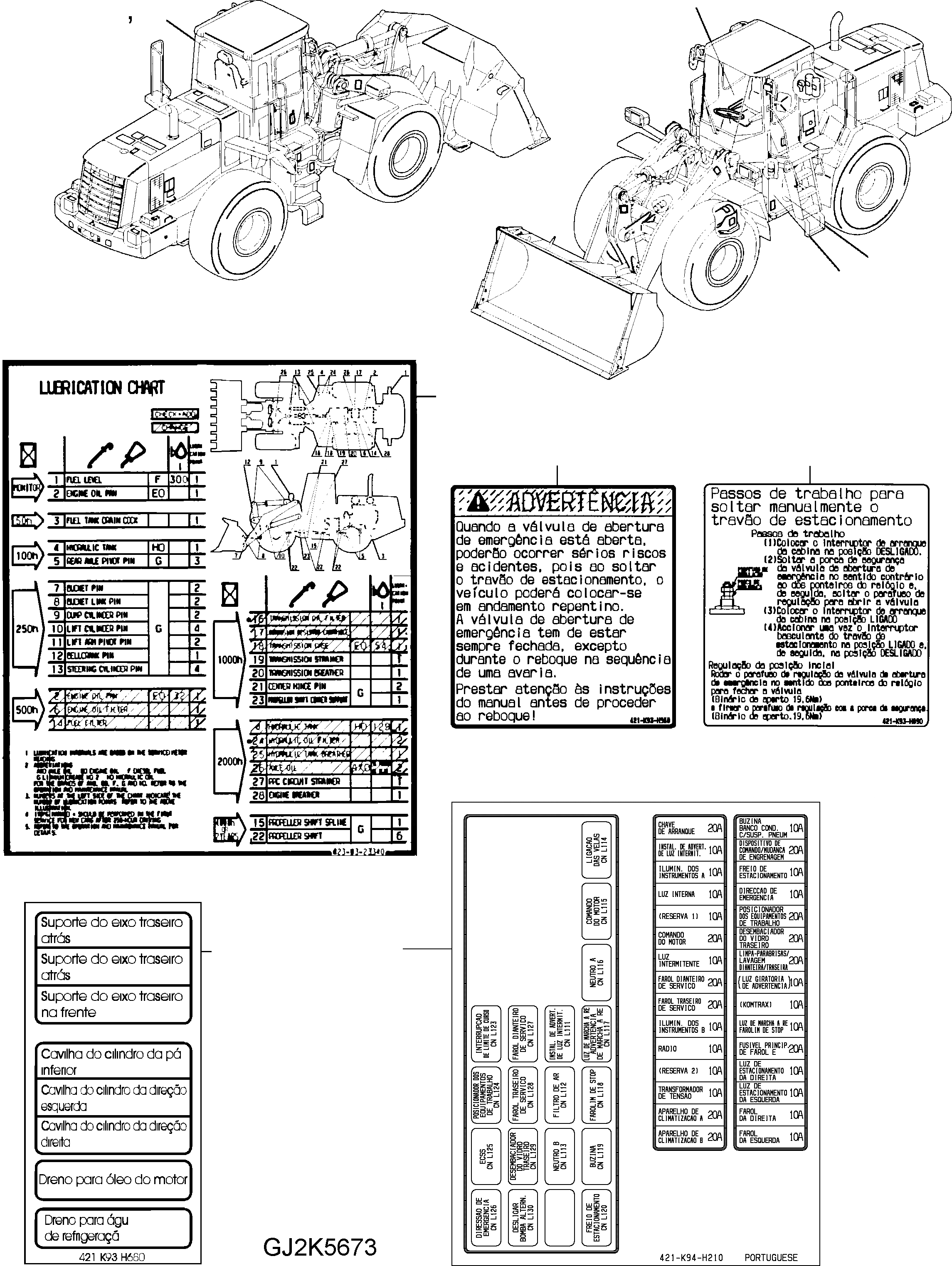 Схема запчастей Komatsu WA380-5 - МАРКИРОВКА (ПОРТУГАЛ.) U МАРКИРОВКА