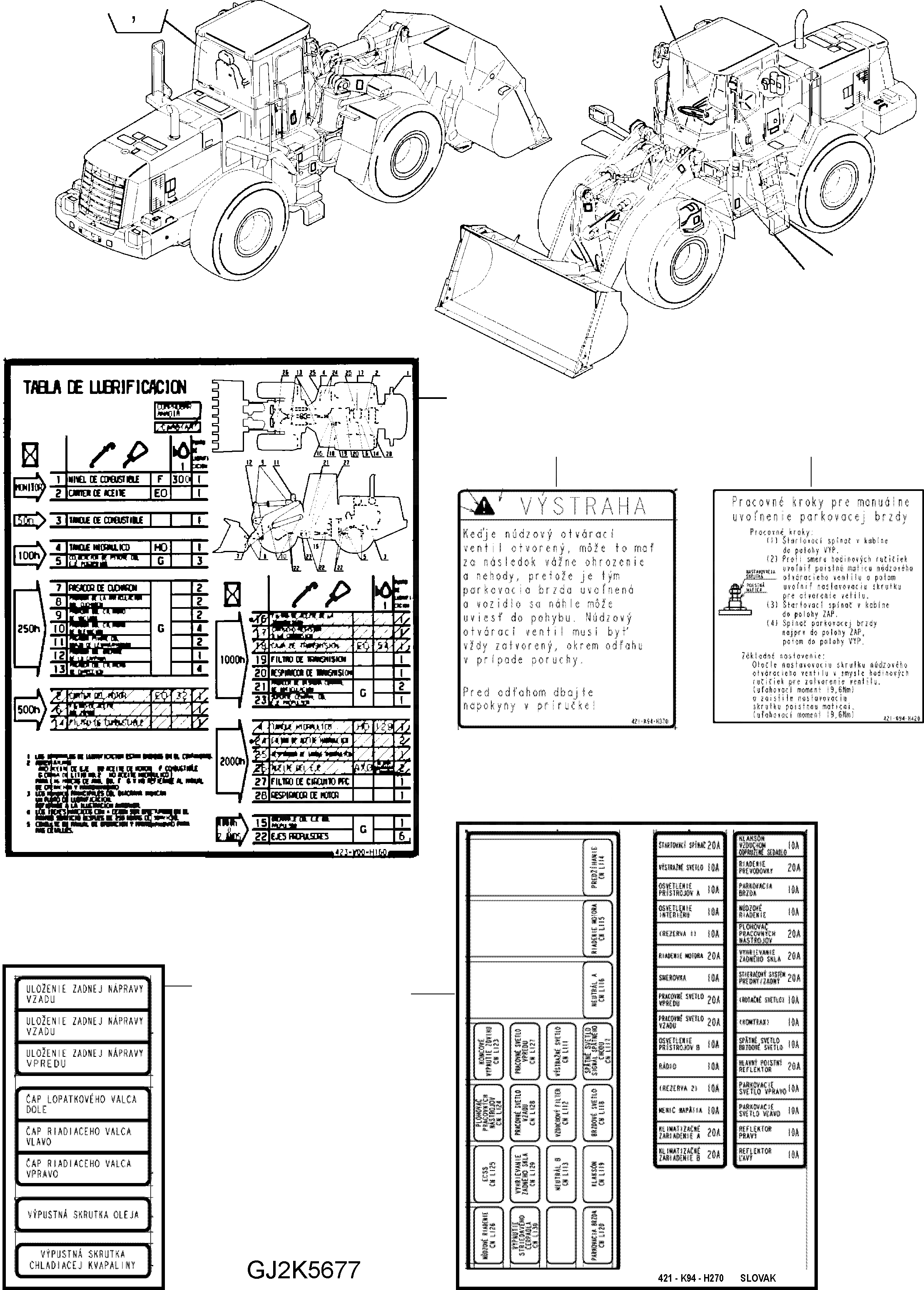 Схема запчастей Komatsu WA380-5 - МАРКИРОВКА (SLOVAK) U МАРКИРОВКА