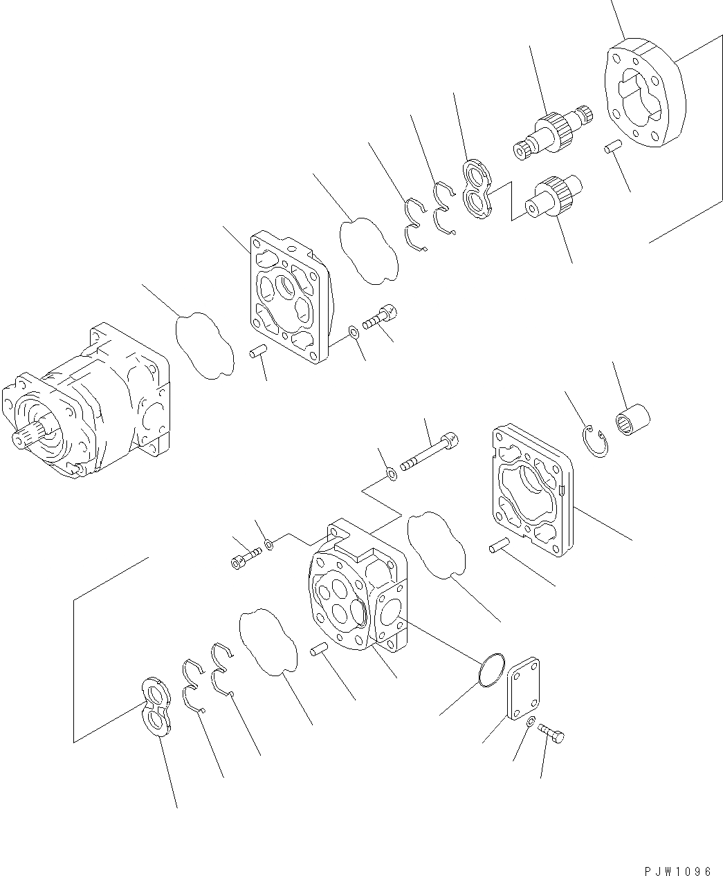 Схема запчастей Komatsu WA380-5 - ГИДР. НАСОС. (ВНУТР. ЧАСТИ /) Y ОСНОВН. КОМПОНЕНТЫ И РЕМКОМПЛЕКТЫ