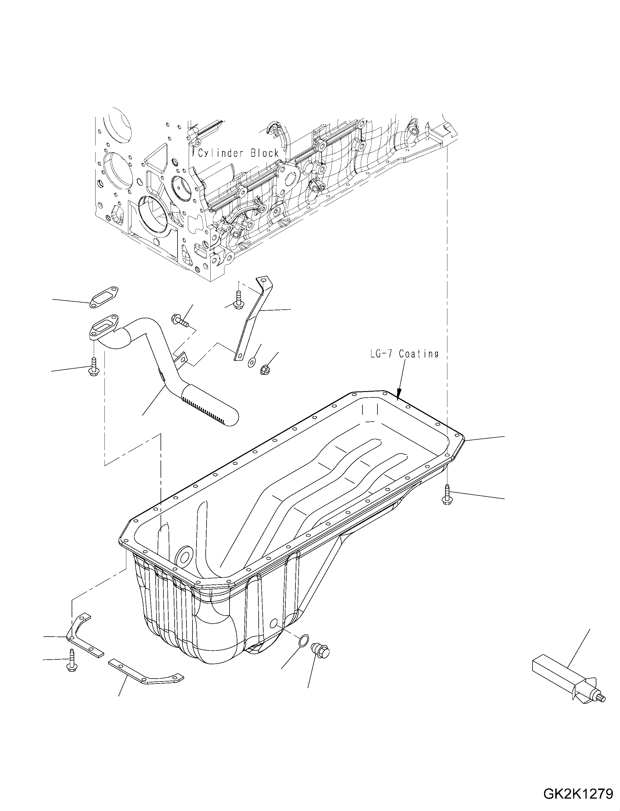 Схема запчастей Komatsu WA380-6 - МАСЛЯНЫЙ ПОДДОН AA ДВИГАТЕЛЬ