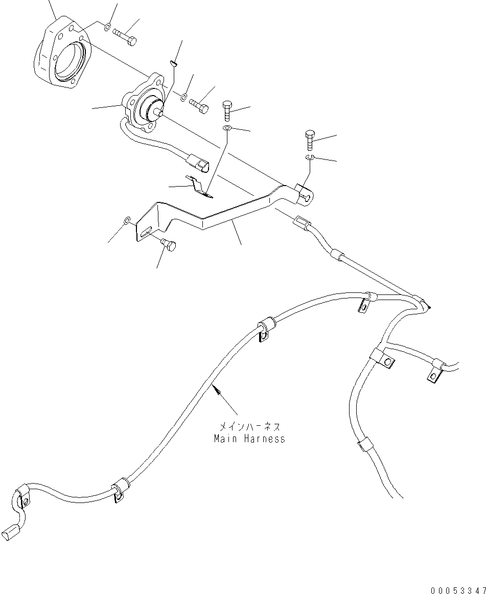 Схема запчастей Komatsu WA380-6 - ОСНОВН. ПРОВОДКА (EPC) (POTENTIOMETER) E ЭЛЕКТРИКА