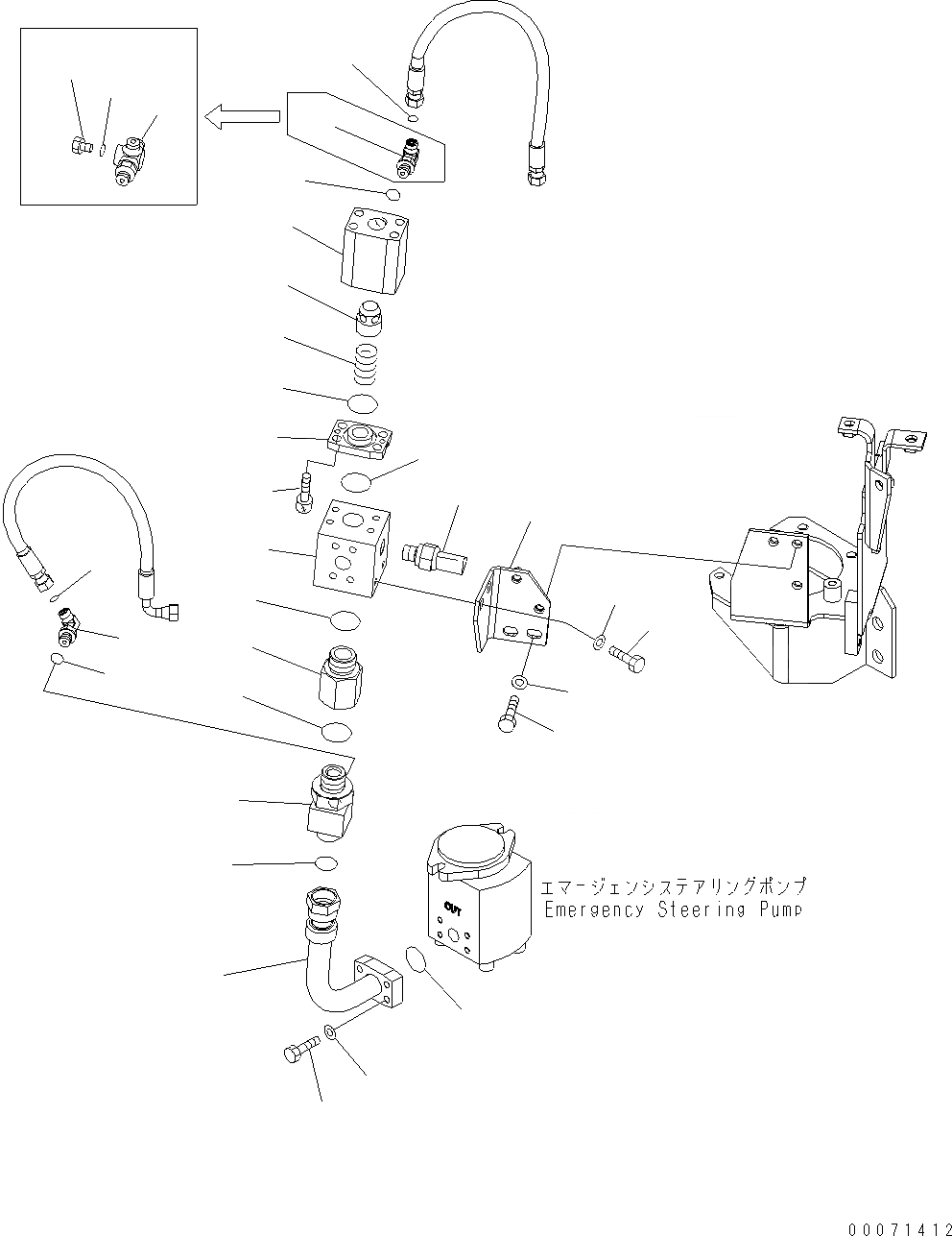 Схема запчастей Komatsu WA380-6 - ГИДРОТРАНСФОРМАТОР И ТРАНСМИССИЯ (ГИДР. НАСОС. OUT ЛИНИЯ) (SN H-H99) F ТРАНСМИССИЯ