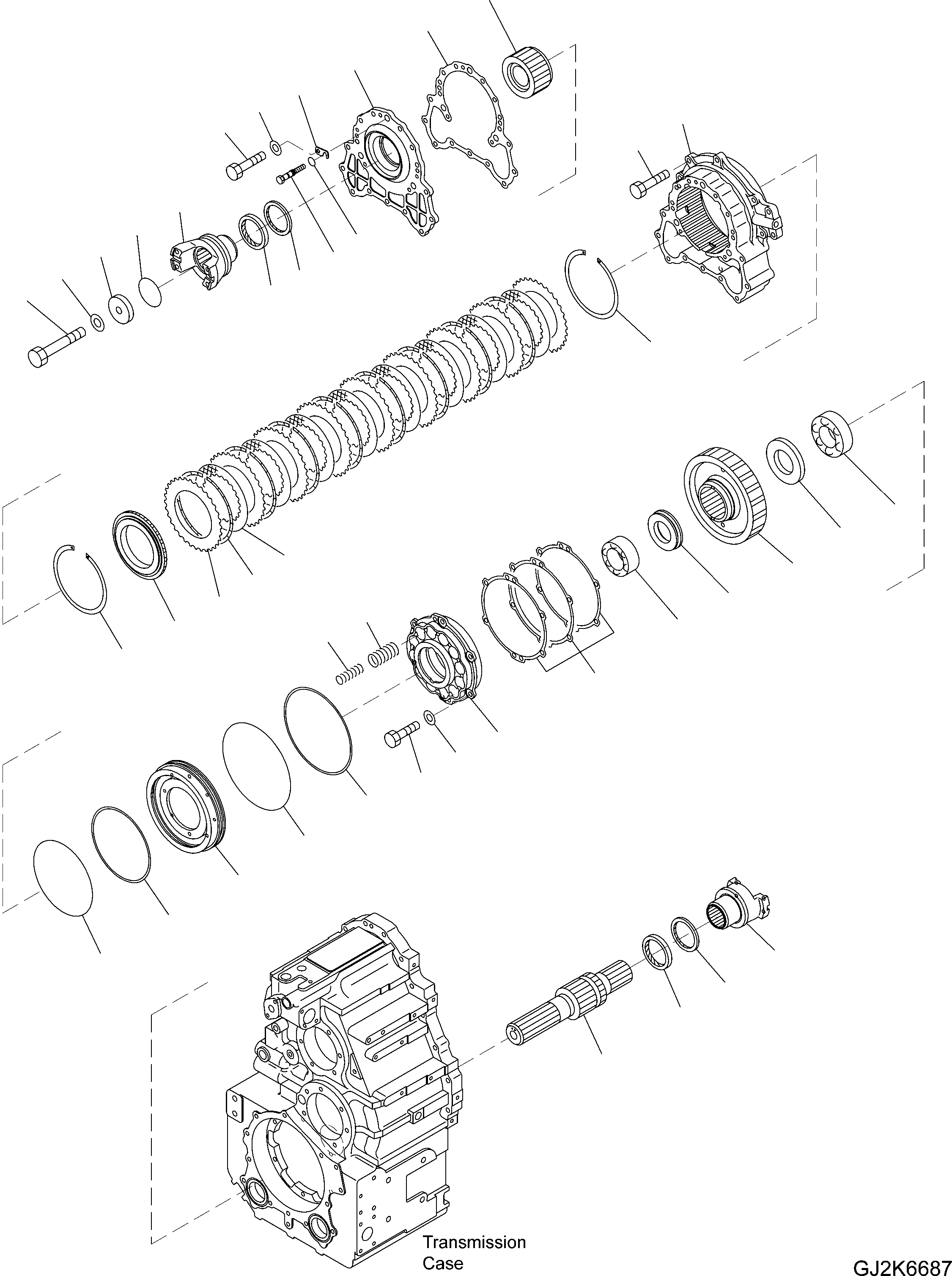Схема запчастей Komatsu WA380-6 - ТРАНСМИССИЯ (ВЫХОДНОЙ ВАЛ) F ТРАНСМИССИЯ
