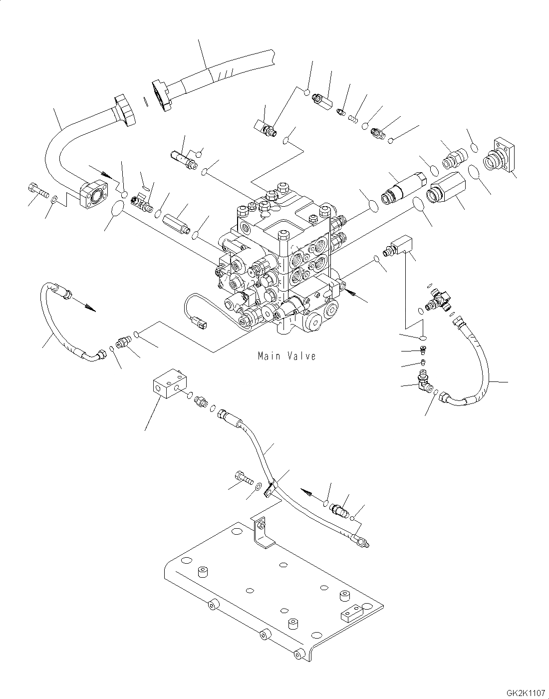 Схема запчастей Komatsu WA380-6 - ОСНОВН. КЛАПАН ( СЕКЦ. / EPC) (ПАТРУБОК) H ГИДРАВЛИКА