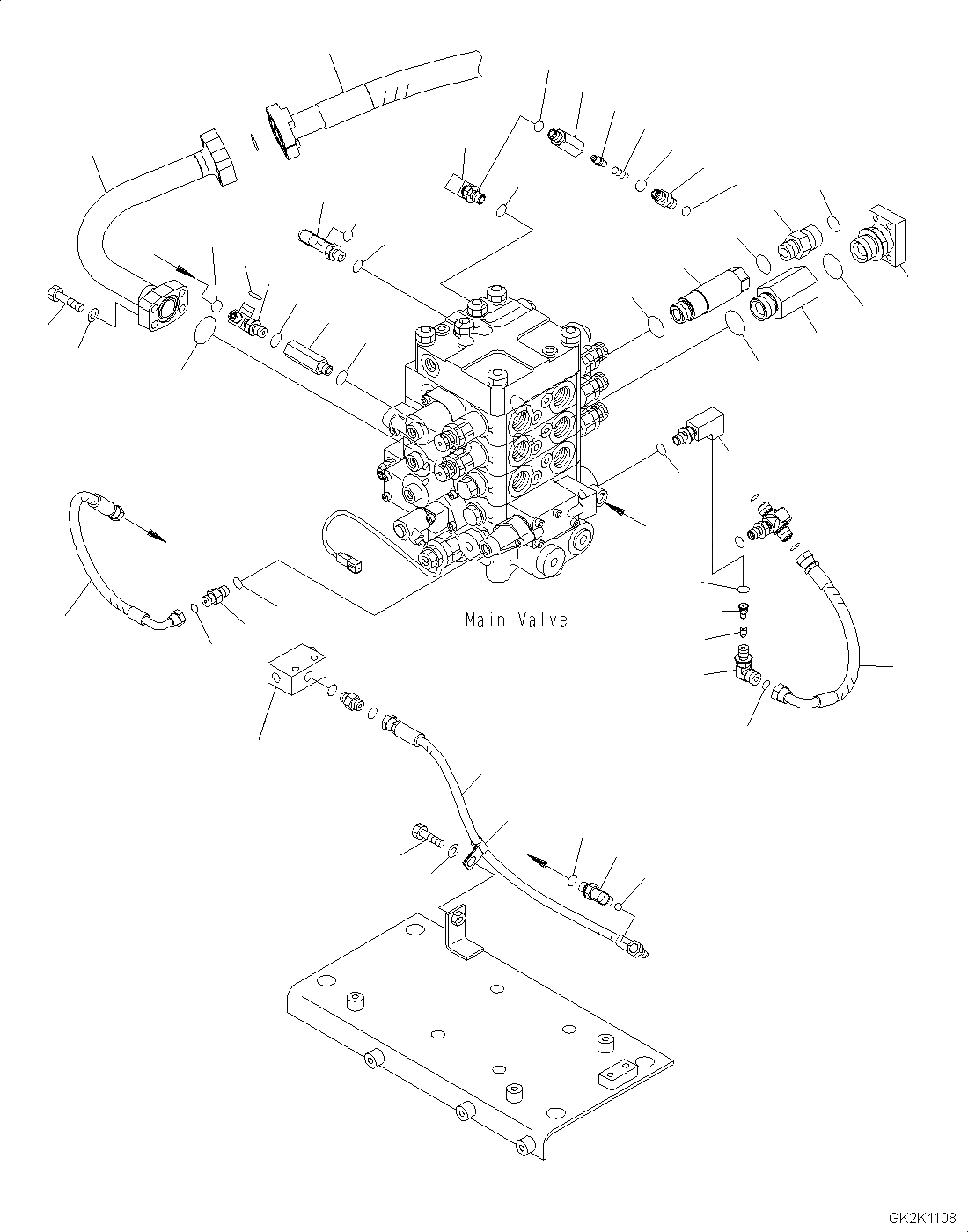 Схема запчастей Komatsu WA380-6 - ОСНОВН. КЛАПАН ( СЕКЦ. / EPC) (ПАТРУБОК) H ГИДРАВЛИКА