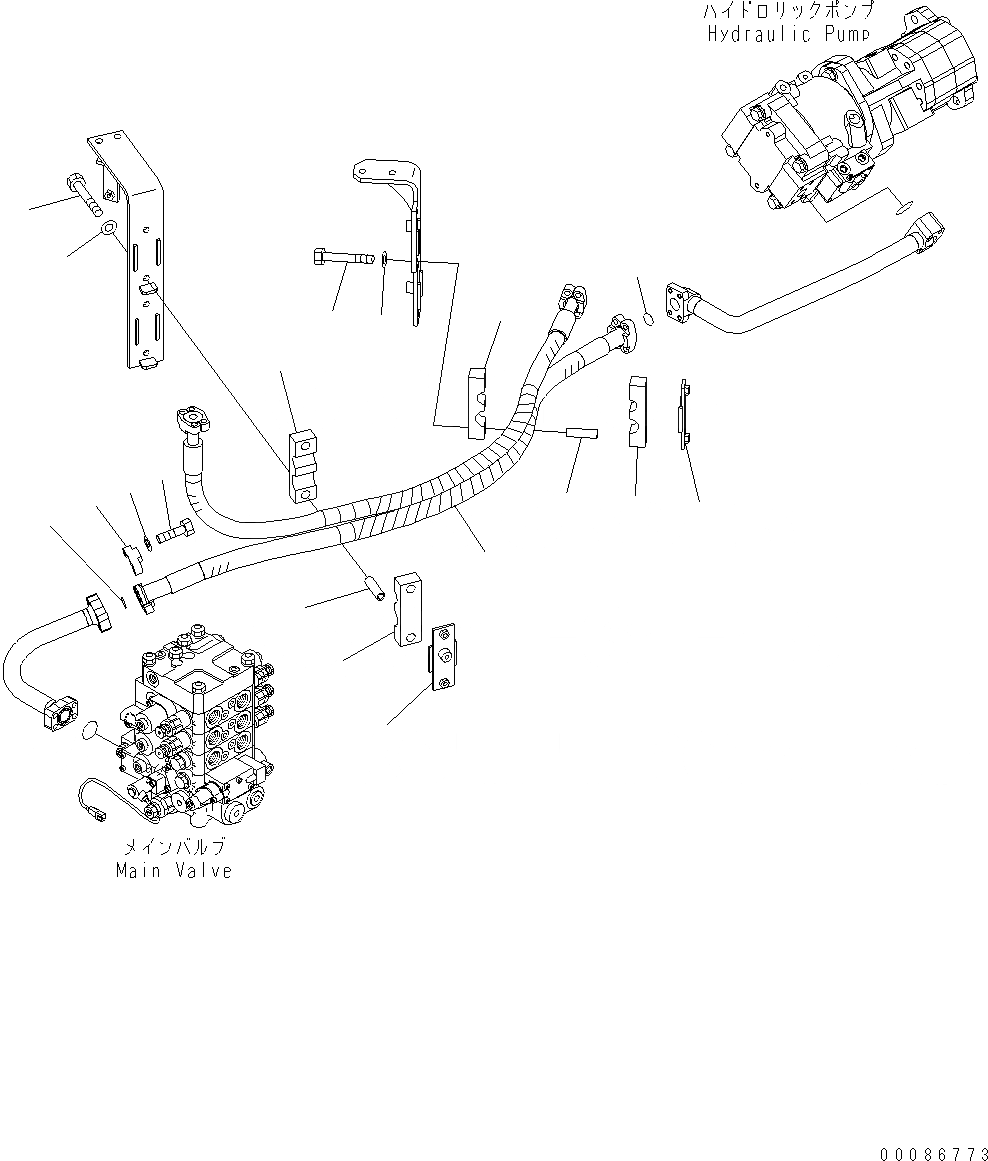 Схема запчастей Komatsu WA380-6 - ГИДРОЛИНИЯ ( СЕКЦ. EPC) (ЛИНИЯ ПОДАЧИ) H ГИДРАВЛИКА