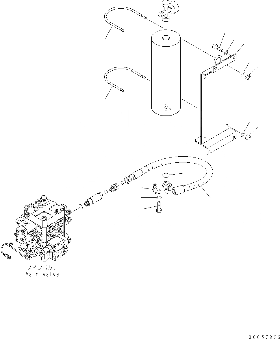 Схема запчастей Komatsu WA380-6 - ГИДРОЛИНИЯ ( СЕКЦ.) (АККУМУЛЯТОР) H ГИДРАВЛИКА