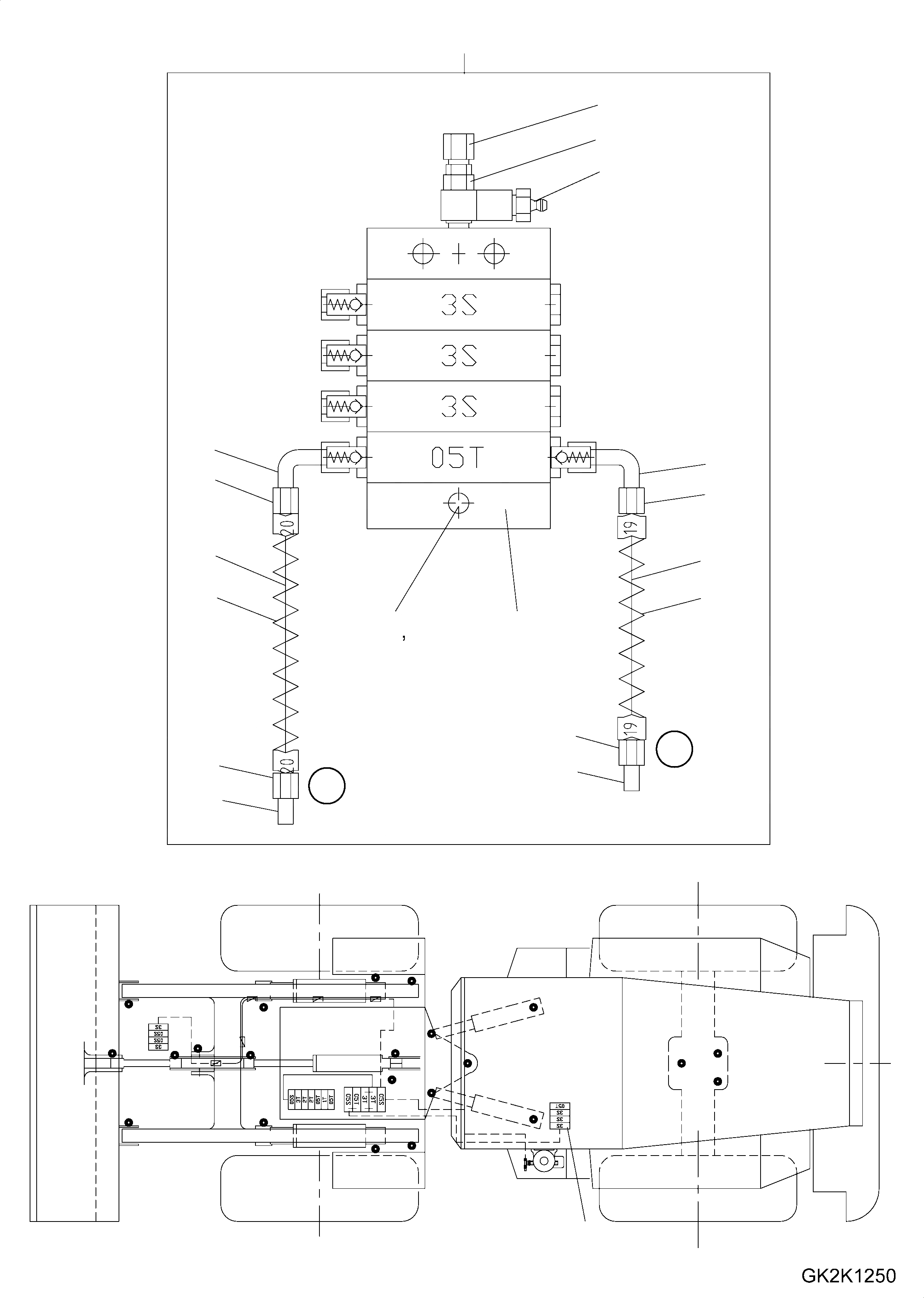 Схема запчастей Komatsu WA380-6 - CENTRAL СМАЗКА (PROGRESSIVE ФИДЕР) (ЗАДН. РАМА) J ОСНОВНАЯ РАМА И ЕЕ ЧАСТИ