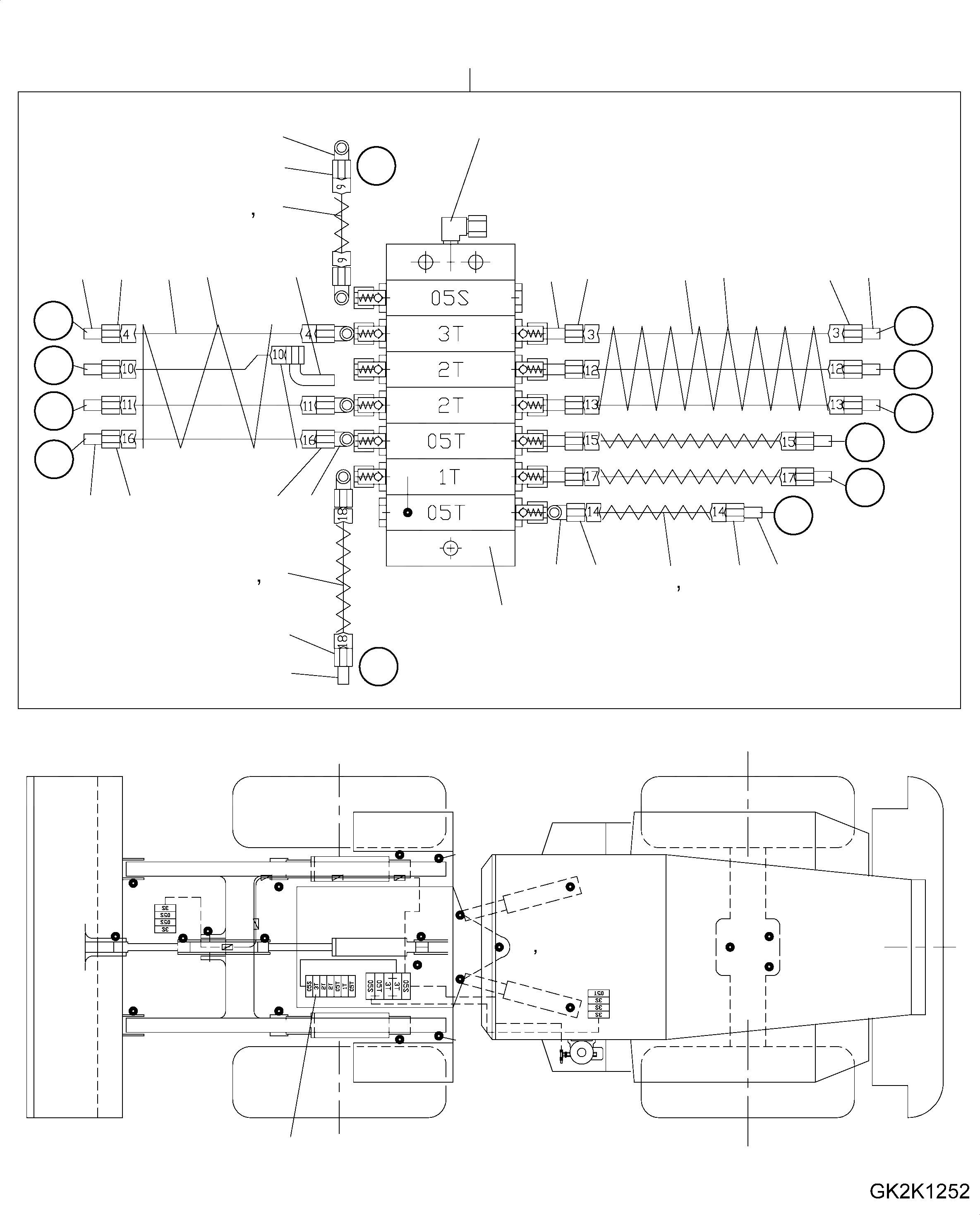Схема запчастей Komatsu WA380-6 - CENTRAL СМАЗКА (PROGRESSIVE ФИДЕР) (ПЕРЕДН. РАМА) (/) J ОСНОВНАЯ РАМА И ЕЕ ЧАСТИ