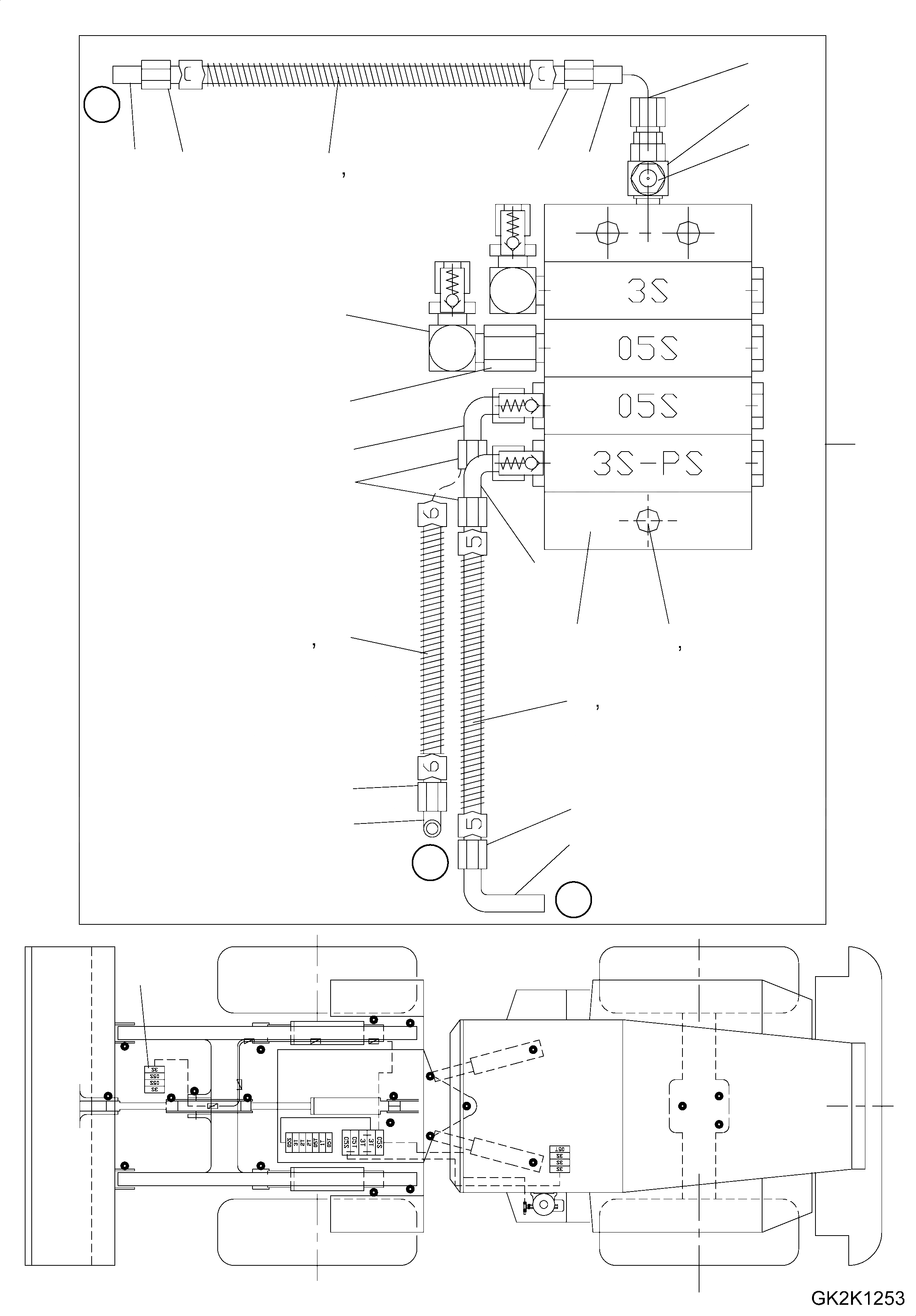 Схема запчастей Komatsu WA380-6 - CENTRAL СМАЗКА (PROGRESSIVE ФИДЕР) (СТРЕЛА) J ОСНОВНАЯ РАМА И ЕЕ ЧАСТИ
