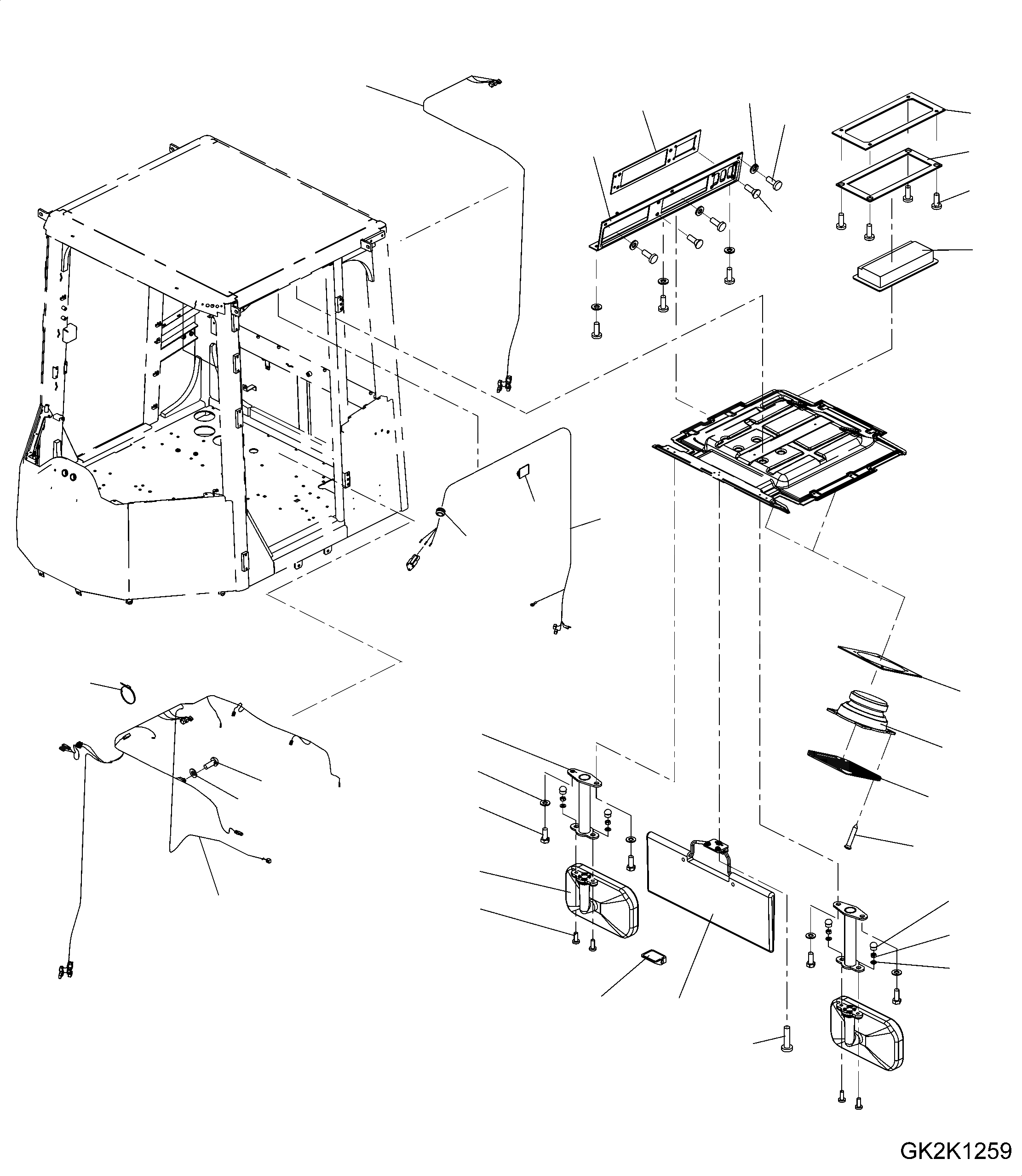 Схема запчастей Komatsu WA380-6 - КАБИНА ROPS (ЗЕРКАЛАAND КОЗЫРЕК ОТ СОЛНЦА. И ГРОМКОГОВОРИТ.) (SN H7-UP) K OPERATORґS ОБСТАНОВКА И СИСТЕМА УПРАВЛЕНИЯ