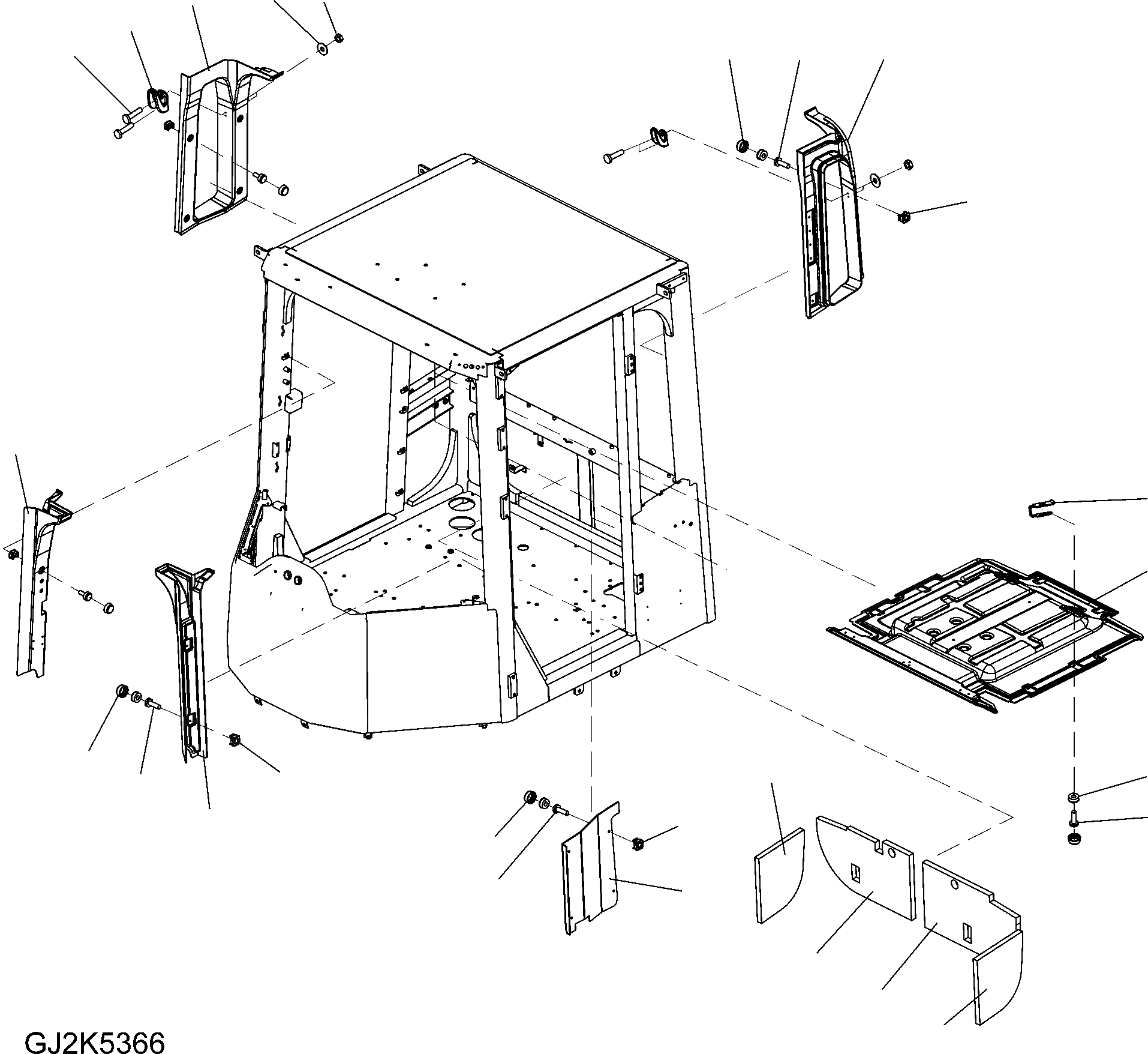 Схема запчастей Komatsu WA380-6 - КАБИНА ROPS (ИНТЕРЬЕР) (SN H-H) K OPERATORґS ОБСТАНОВКА И СИСТЕМА УПРАВЛЕНИЯ