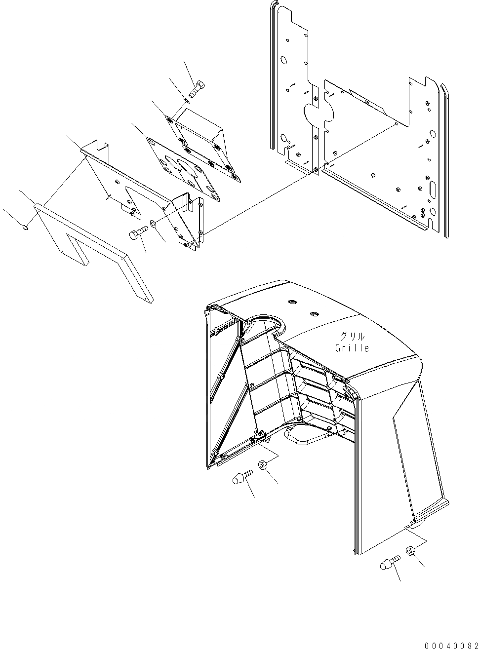Схема запчастей Komatsu WA380-6 - КАПОТ (ДЕФЛЕКТОР ВЕРХН. И СТОПОР) M ЧАСТИ КОРПУСА