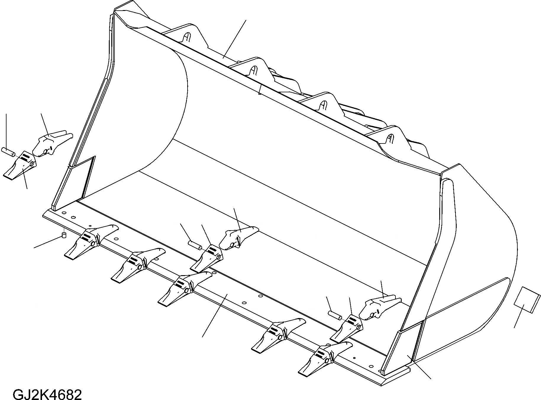 Схема запчастей Komatsu WA380-6 - КОВШ .CBM (С TEETH) (C) T РАБОЧЕЕ ОБОРУДОВАНИЕ