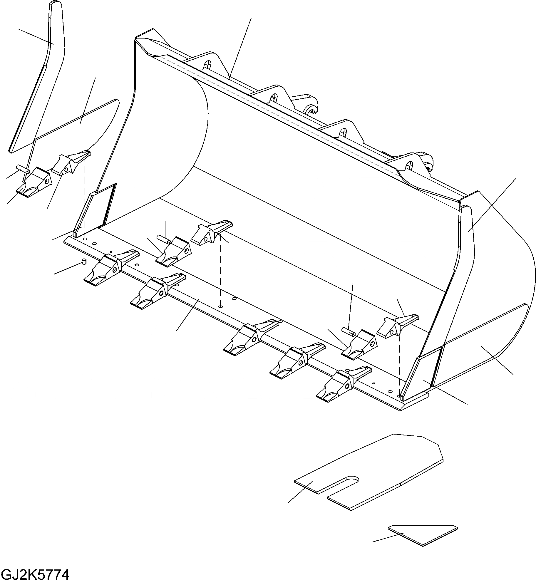 Схема запчастей Komatsu WA380-6 - БЫСТРОСЪЕМН. МЕХ-М КОВШ .CBM (С TEETH) (C) T РАБОЧЕЕ ОБОРУДОВАНИЕ