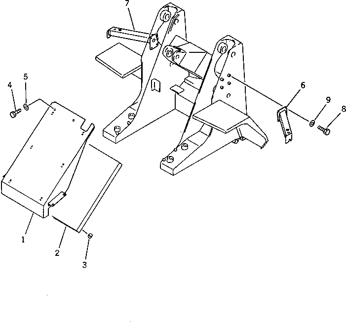 Схема запчастей Komatsu WA40-1 - ПЕРЕДН. COVER РАМА И ЧАСТИ КОРПУСА