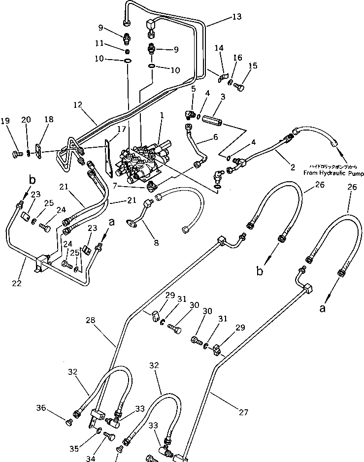 Схема запчастей Komatsu WA40-1 - ГИДРАВЛ МАСЛОПРОВОДЯЩАЯ ЛИНИЯ (ДЛЯ ПЕРЕДН. НАВЕСН. ОБОРУД) (ДЛЯ ЯПОН.) СПЕЦ. APPLICATION ЧАСТИ