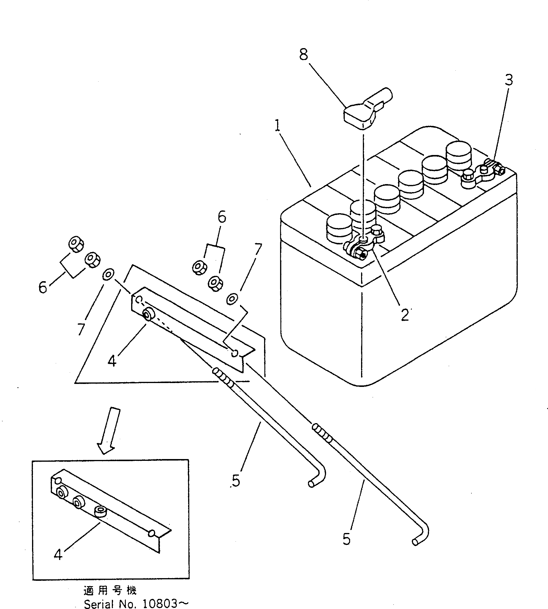 Схема запчастей Komatsu WA40-2 - АККУМУЛЯТОР КОМПОНЕНТЫ ДВИГАТЕЛЯ И ЭЛЕКТРИКА