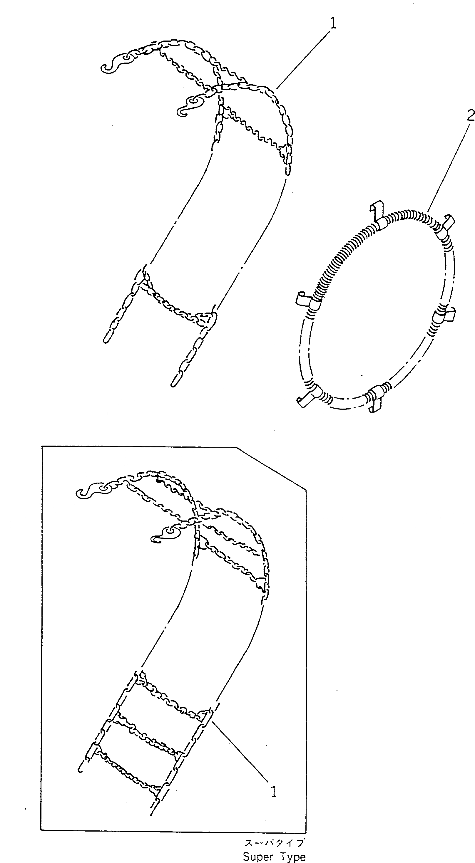 Схема запчастей Komatsu WA40-2 - ЦЕПИ Д/ШИН КОЛЕСА И ТОРМОЗ.