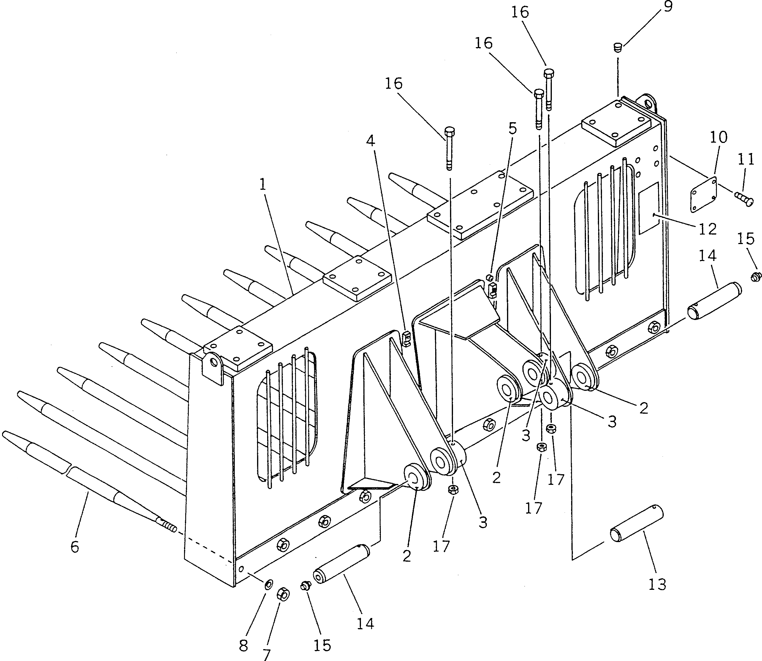 Схема запчастей Komatsu WA40-2 - UTILITY ВИЛЫ РАБОЧЕЕ ОБОРУДОВАНИЕ