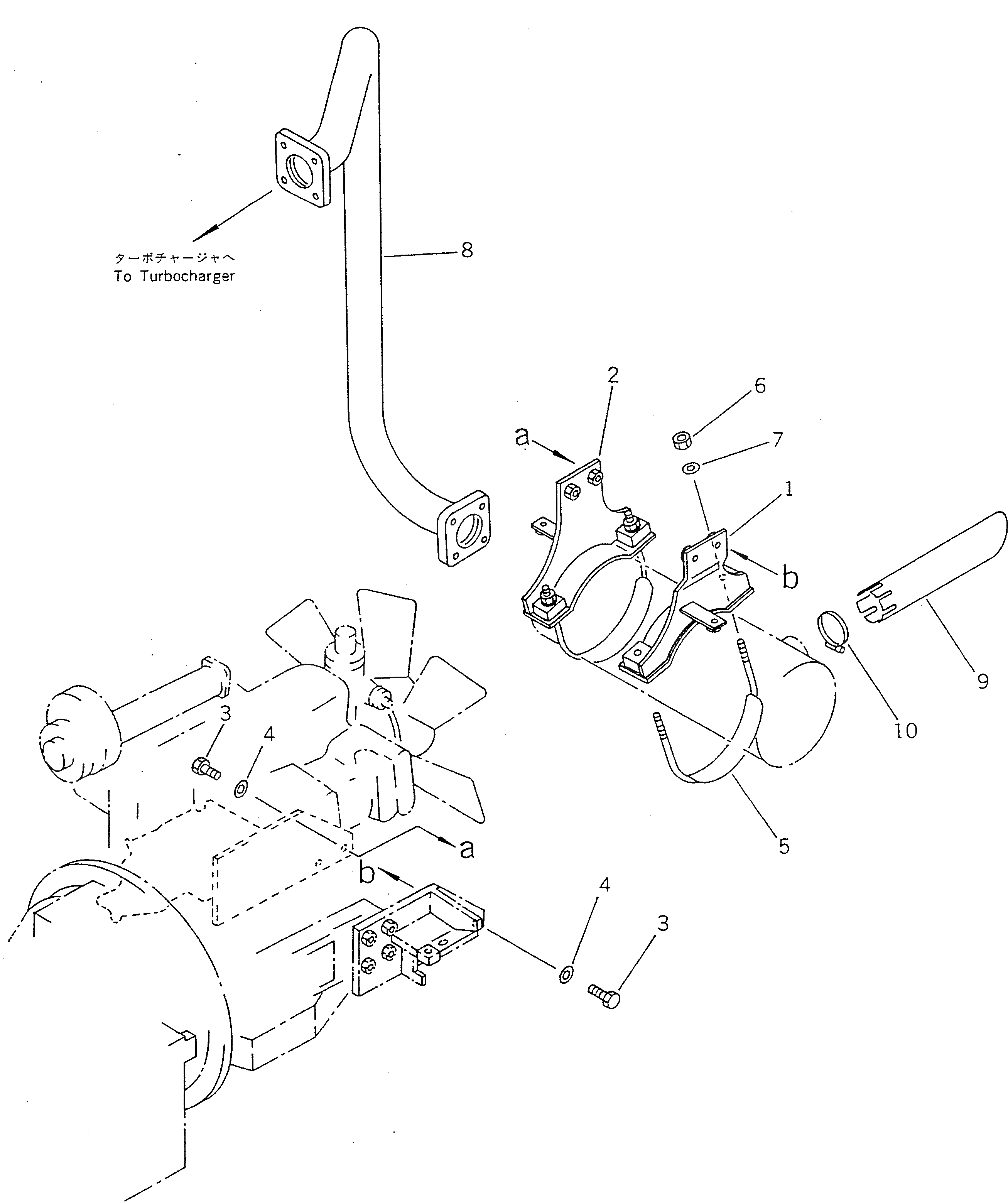 Схема запчастей Komatsu WA40-2 - ОТВОД ВЫХЛОПН. ГАЗОВ И ГЛУШИТЕЛЬ КОМПОНЕНТЫ ДВИГАТЕЛЯ И ЭЛЕКТРИКА