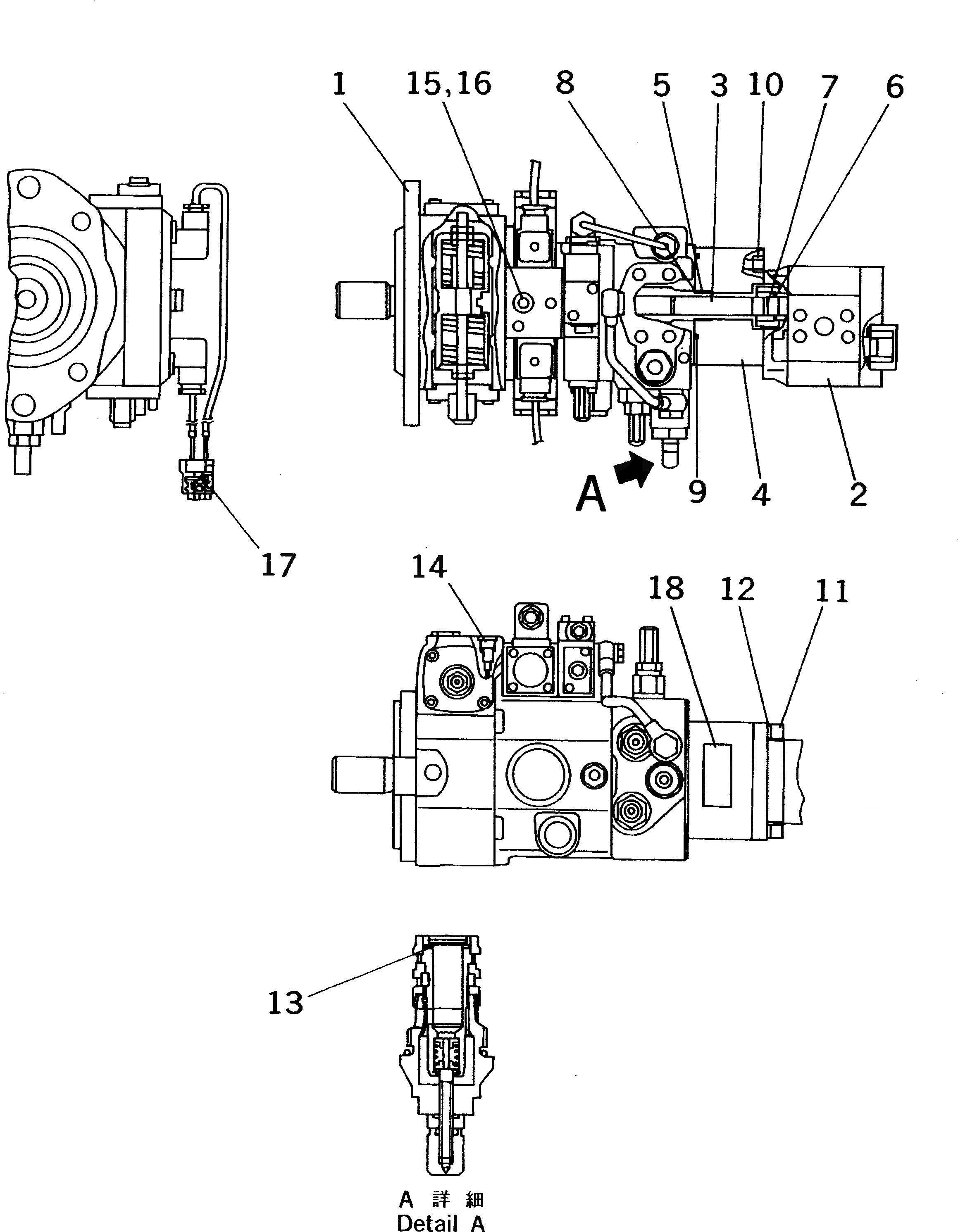 Схема запчастей Komatsu WA40-3 - ОСНОВН. НАСОС (ВНУТР. ЧАСТИ)(№99-8) ОСНОВН. КОМПОНЕНТЫ И РЕМКОМПЛЕКТЫ