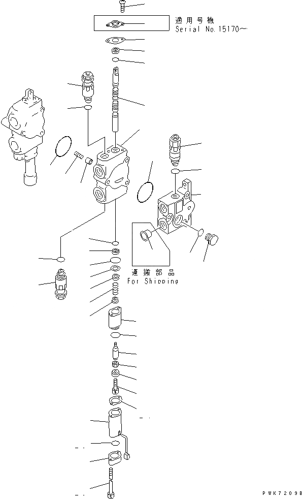 Схема запчастей Komatsu WA40-3 - 2-Х СЕКЦИОНН. УПРАВЛЯЮЩ. КЛАПАН (/)(№-8999) ОСНОВН. КОМПОНЕНТЫ И РЕМКОМПЛЕКТЫ