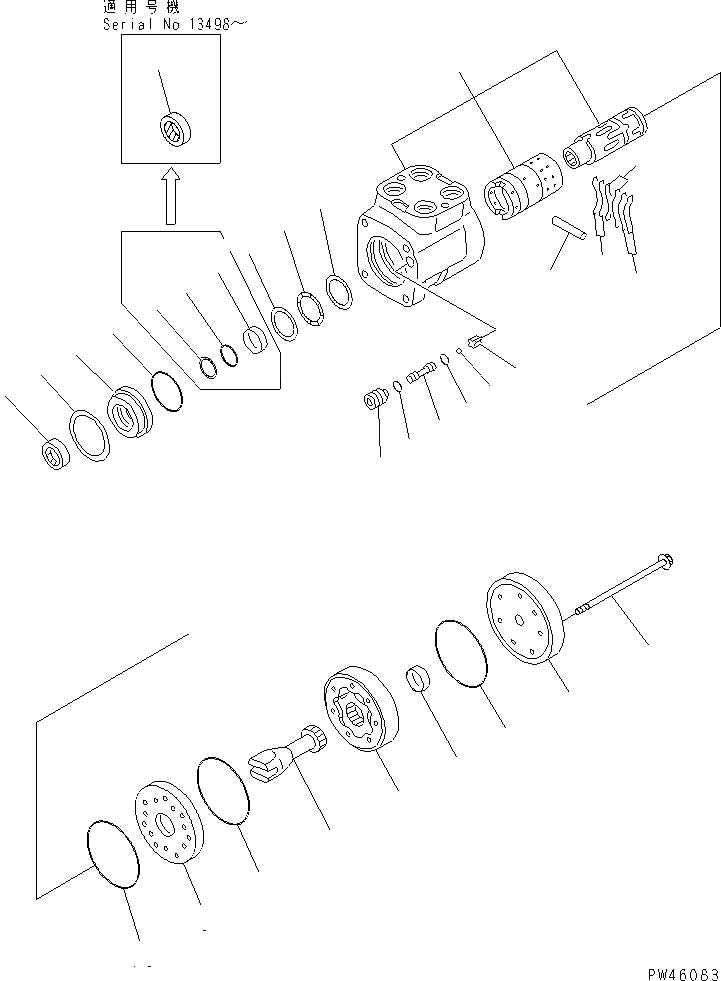Схема запчастей Komatsu WA40-3 - КЛАПАН РУЛЕВОГО УПРАВЛЕНИЯ ОСНОВН. КОМПОНЕНТЫ И РЕМКОМПЛЕКТЫ