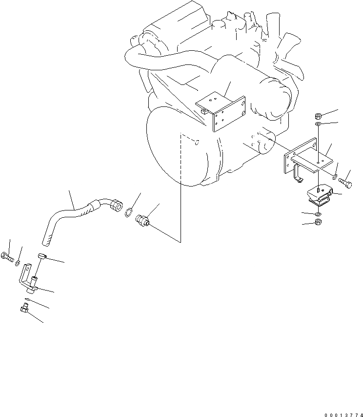 Схема запчастей Komatsu WA40-3-CB - КРЕПЛЕНИЕ ДВИГАТЕЛЯ КОМПОНЕНТЫ ДВИГАТЕЛЯ