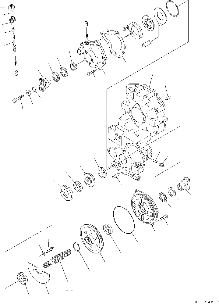 Схема запчастей Komatsu WA40-3-CB - ПЕРЕДАЧА (/) (С ТАХОГРАФОМ) ГИДРОТРАНСФОРМАТОР И ТРАНСМИССИЯ