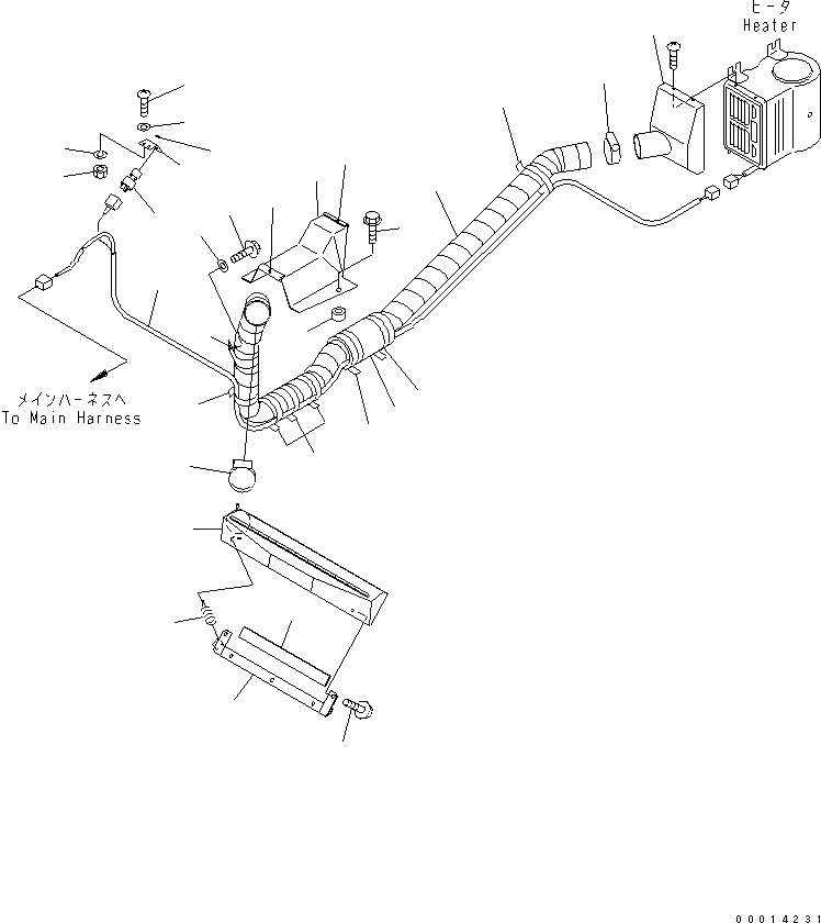 Схема запчастей Komatsu WA40-3-CB - ОБОГРЕВАТЕЛЬ. И АНТИОБЛЕДЕНИТЕЛЬ (/) (ВОЗД. ШЛАНГИ И ЭЛЕКТРОПРОВОДКА) (ДЛЯ ДОПОЛН. ОБОГРЕВАТ) КАБИНА ОПЕРАТОРА И СИСТЕМА УПРАВЛЕНИЯ