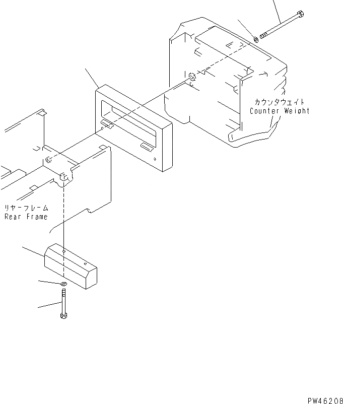 Схема запчастей Komatsu WA40-3-CB - ДОПОЛН. ПРОТИВОВЕС (С ВИЛЫ) ЧАСТИ КОРПУСА