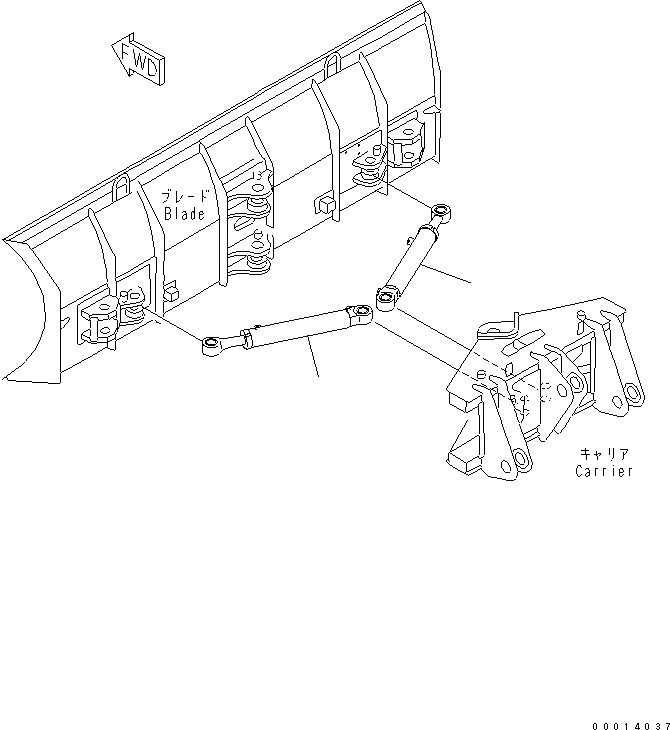 Схема запчастей Komatsu WA40-3-CB - ЦИЛИНДР НАКЛОНА РАБОЧЕЕ ОБОРУДОВАНИЕ