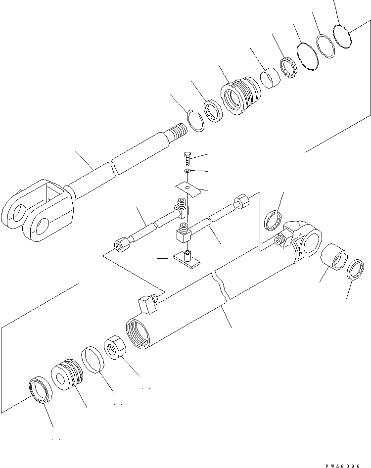 Схема запчастей Komatsu WA40-3-CB - ГИДРОЦИЛИНДР ПОДЪЕМА (ВНУТР. ЧАСТИ) ОСНОВН. КОМПОНЕНТЫ И РЕМКОМПЛЕКТЫ