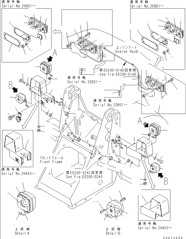Схема запчастей Komatsu WA40-3 - ПЕРЕДН. ОСВЕЩЕНИЕ И HONE ЭЛЕКТРИКА