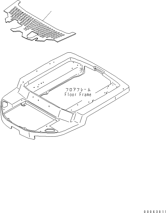 Схема запчастей Komatsu WA40-3 - ПОКРЫТИЕ ПОЛА(ДЛЯ ОТОПИТЕЛЯ) КАБИНА ОПЕРАТОРА И СИСТЕМА УПРАВЛЕНИЯ