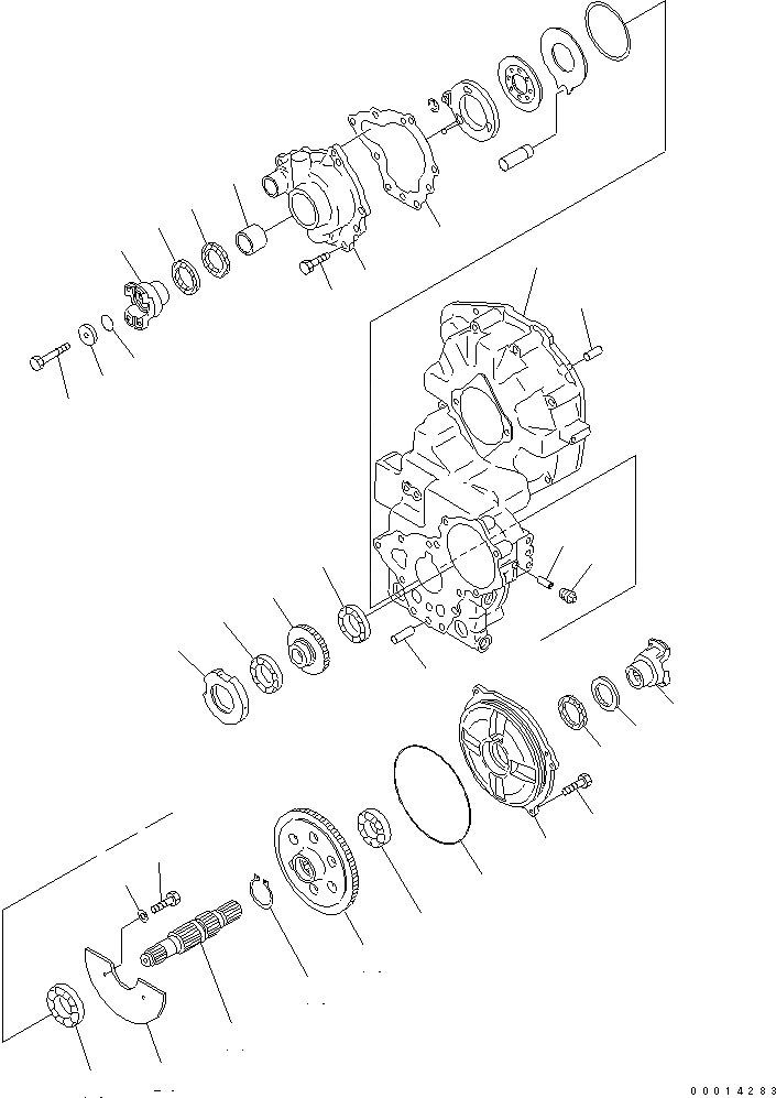 Схема запчастей Komatsu WA40-3-CN - ПЕРЕДАЧА (/) ГИДРОТРАНСФОРМАТОР И ТРАНСМИССИЯ