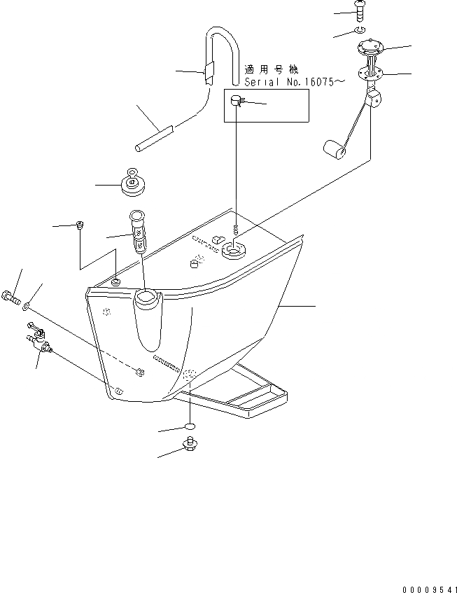 Схема запчастей Komatsu WA40-3-X - ТОПЛИВН. БАК.(№-8999) ТОПЛИВН. БАК. AND КОМПОНЕНТЫ