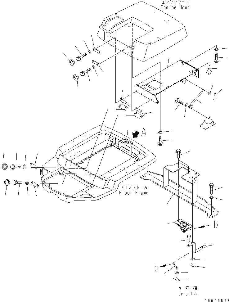 Схема запчастей Komatsu WA40-3-X - КАПОТ СТОЙКА И БЛОКИР. (РЕМЕНЬ БЕЗОПАСНОСТИ)(№78-8999) ЧАСТИ КОРПУСА
