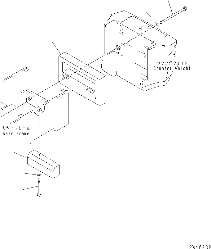 Схема запчастей Komatsu WA40-3-X - ДОПОЛН. ПРОТИВОВЕС (С ВИЛЫ) ЧАСТИ КОРПУСА