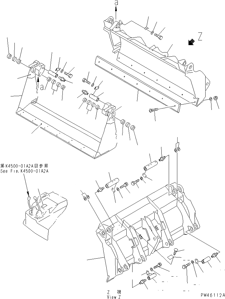 Схема запчастей Komatsu WA40-3-X - MULTIPURPOSE КОВШ РАБОЧЕЕ ОБОРУДОВАНИЕ
