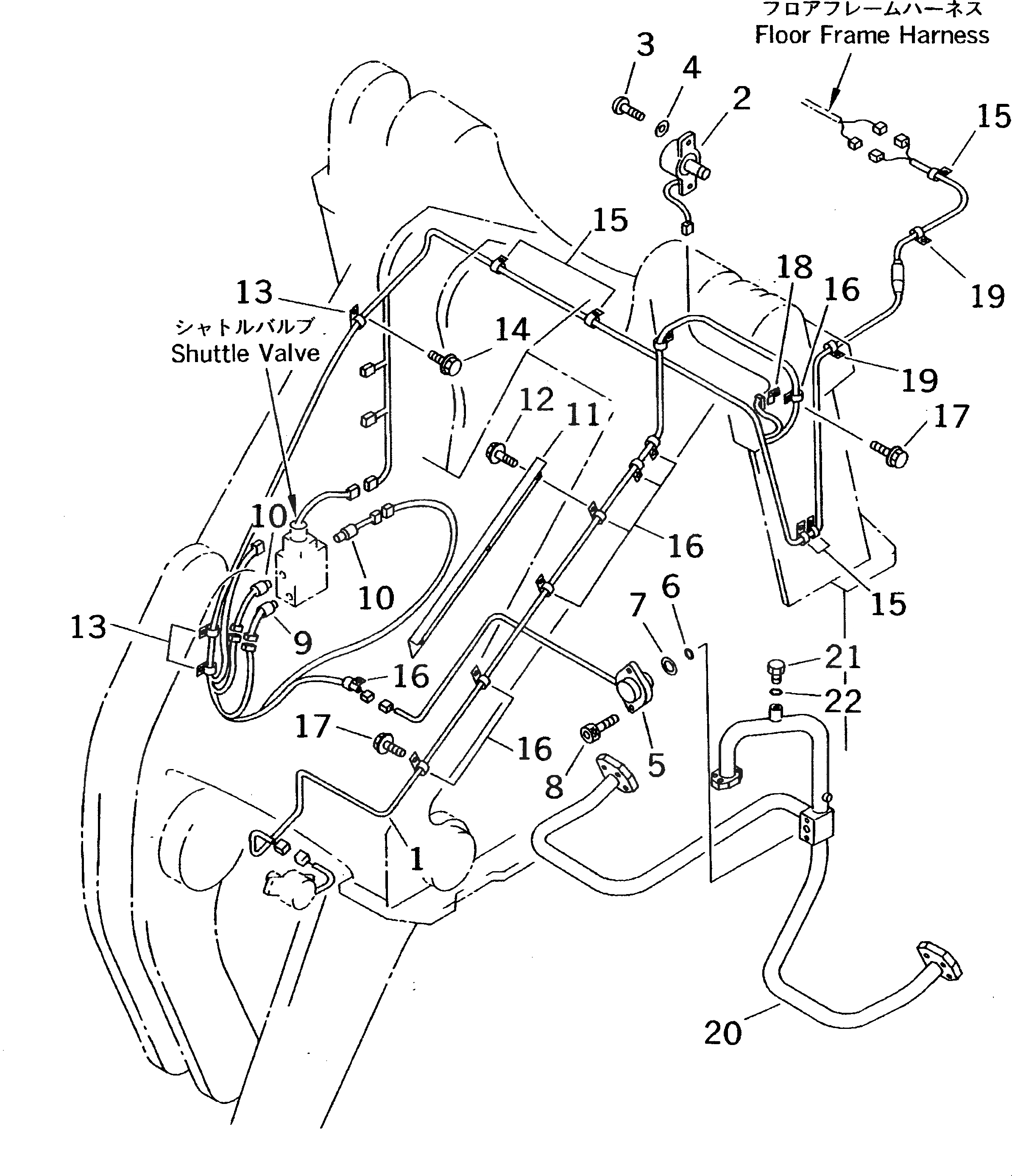 Схема запчастей Komatsu WA400-3-X - ЭЛЕКТРИКА (УДАЛЕНН. ПОЗИЦИОНЕР КОВШАСИСТЕМА ЛИНИЯ) (/)  (ПЕРЕДН. РАМА)(№-) КОМПОНЕНТЫ ДВИГАТЕЛЯ И ЭЛЕКТРИКА
