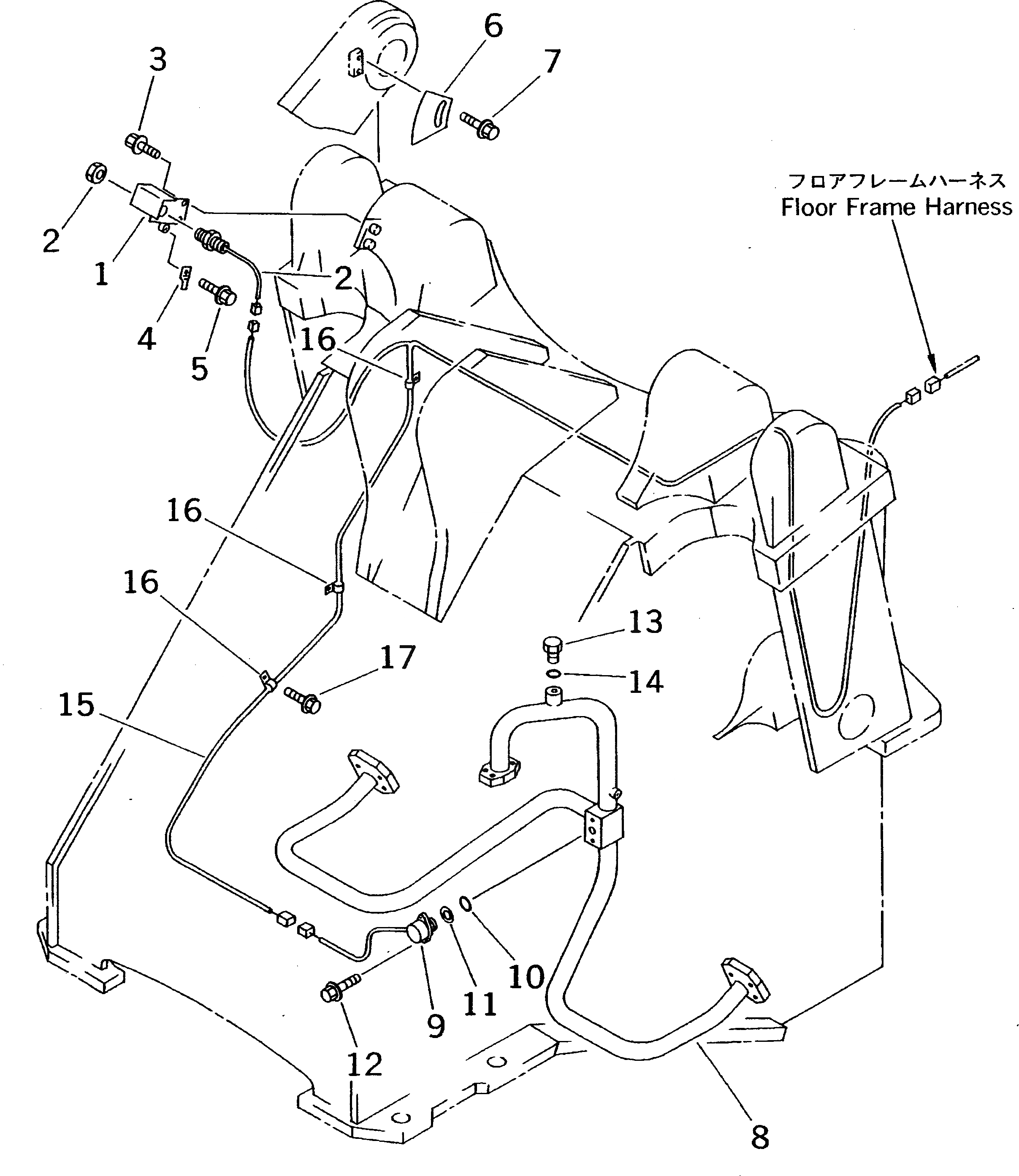 Схема запчастей Komatsu WA400-3-X - ЭЛЕКТРИКА (M.D.C. МОНИТОР ЛИНИЯ) (ПЕРЕДН. РАМА)(№-) КОМПОНЕНТЫ ДВИГАТЕЛЯ И ЭЛЕКТРИКА