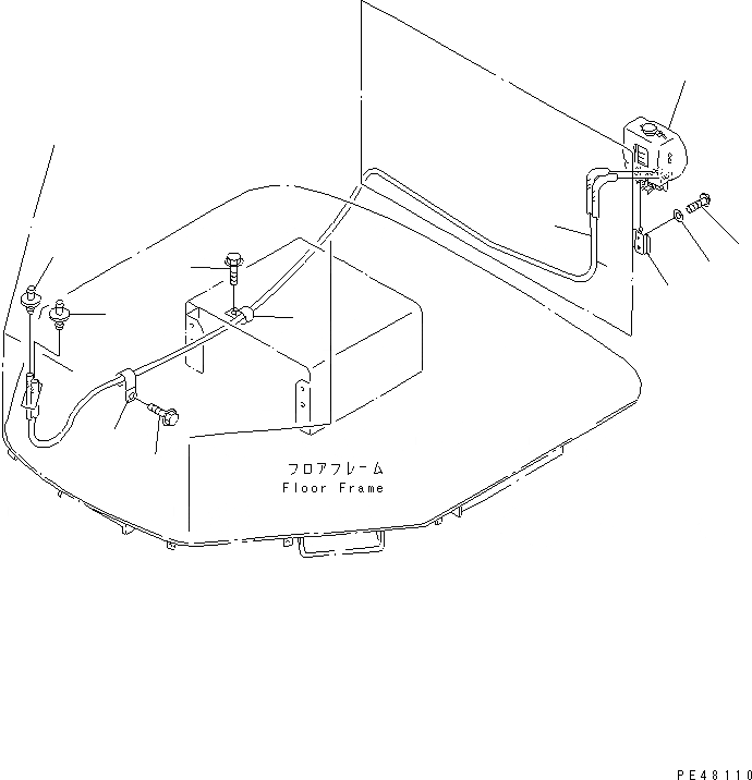 Схема запчастей Komatsu WA400-3-X - ОМЫВАТЕЛЬ БАК(№-) РАМА И ЧАСТИ КОРПУСА