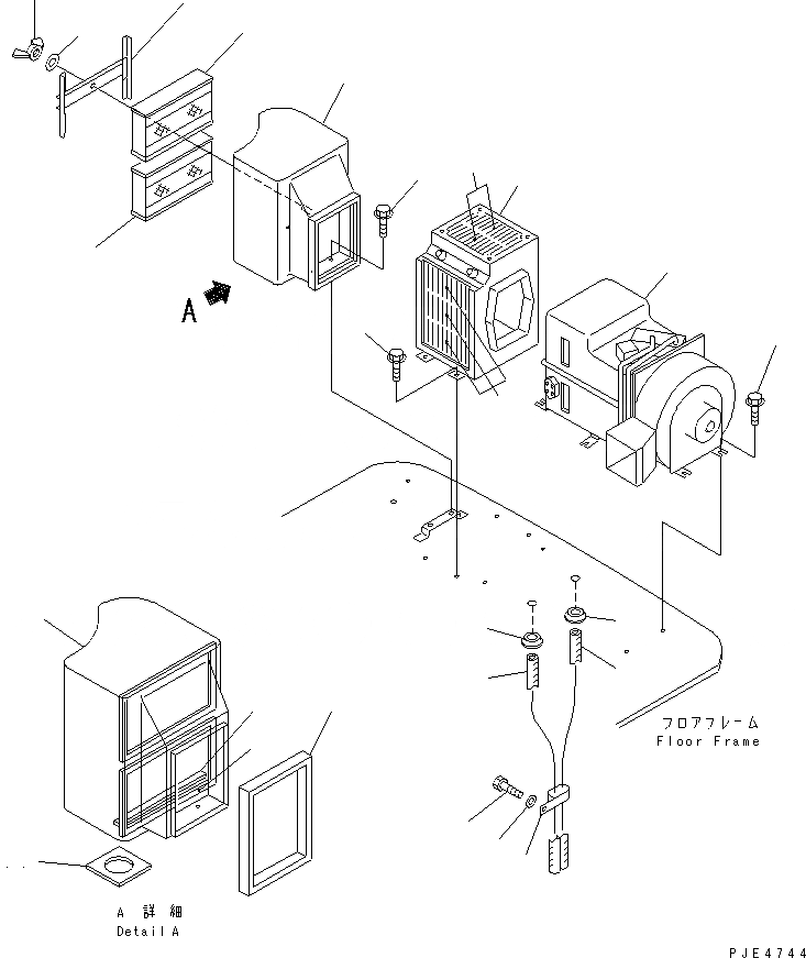 Схема запчастей Komatsu WA400-3-X - КОМПОНЕНТЫ КОНДИЦИОНЕРА (/8) (БЛОК КОНДИЦИОНЕРА    КРЕПЛЕНИЕ И ВОЗД. ОТСЕК ФИЛЬТРОВ)(№-) РАМА И ЧАСТИ КОРПУСА